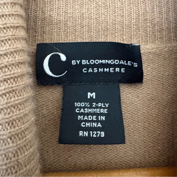 C by Bloomingdale’s Cashmere Camel Turtleneck Sweater 100% 2 ply Cashmere Size M - Picture 4 of 8